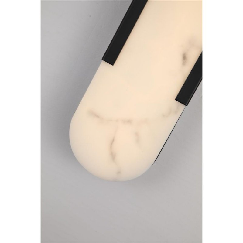 Searchlight-11138BK - Opaline - Matt Black LED Wall Lamp with Marble Resin Diffuser