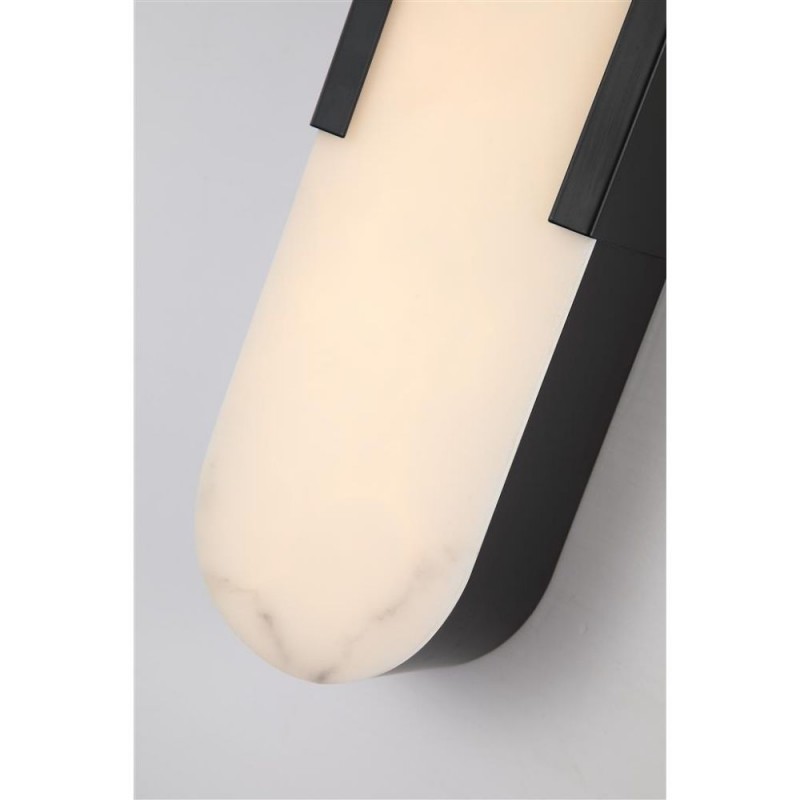 Searchlight-11139BK - Opaline - Matt Black LED Wall Lamp with Marble Resin Diffuser