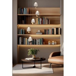 Seeds - Latte 5 Light LED Cluster Pendant with Champagne Glass