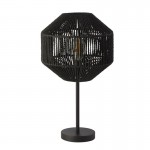 Wicker - Black Table Lamp with Rope Shade Wicker - Black Table Lamp with Rope Shade