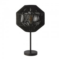 Wicker - Black Table Lamp with Rope Shade Wicker - Black Table Lamp with Rope Shade