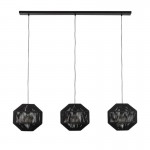 Wicker - Black 3 Light over Island Fitting with Rope Shades Wicker - Black 3 Light over Island Fitting with Rope Shades