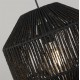 Searchlight-11201-3BK - Wicker - Black 3 Light over Island Fitting with Rope Shades