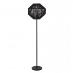 Wicker - Black Floor Lamp with Rope Shade Wicker - Black Floor Lamp with Rope Shade
