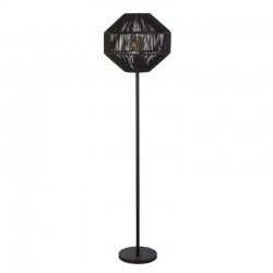 Wicker - Black Floor Lamp with Rope Shade Wicker - Black Floor Lamp with Rope Shade