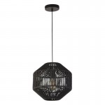 Wicker - Black Pendant with Rope Shade Wicker - Black Pendant with Rope Shade