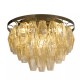 Searchlight-11241-4AB - Alba - Antique Brass 4 Light Flush with Amber Glass
