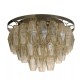 Searchlight-11241-4AB - Alba - Antique Brass 4 Light Flush with Amber Glass