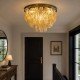 Searchlight-11241-4AB - Alba - Antique Brass 4 Light Flush with Amber Glass