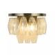 Searchlight-11242-2AB - Alba - Antique Brass 2 Light Wall Lamp with Amber Glass