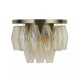 Searchlight-11242-2AB - Alba - Antique Brass 2 Light Wall Lamp with Amber Glass