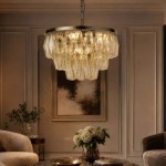 Alba - Antique Brass 4 Light Pendant with Amber Glass
