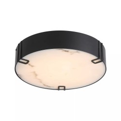 Marmo - Black LED Flush with Marble Diffuser IP44