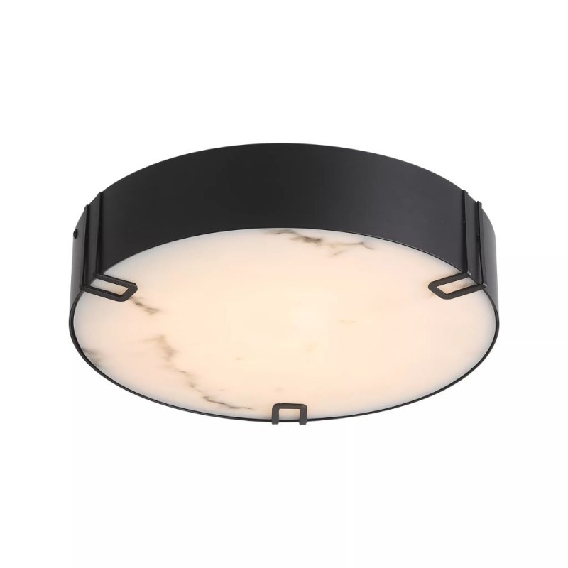 Searchlight-11288-35BK - Marmo - Black LED Flush with Marble Diffuser IP44