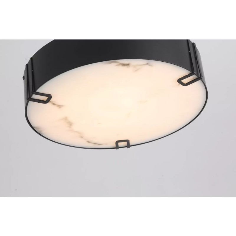 Searchlight-11288-35BK - Marmo - Black LED Flush with Marble Diffuser IP44