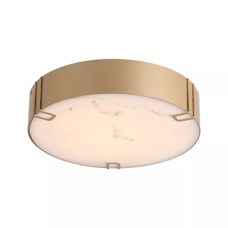 Searchlight-11288-35GO - Marmo - Gold LED Flush with Marble Diffuser IP44
