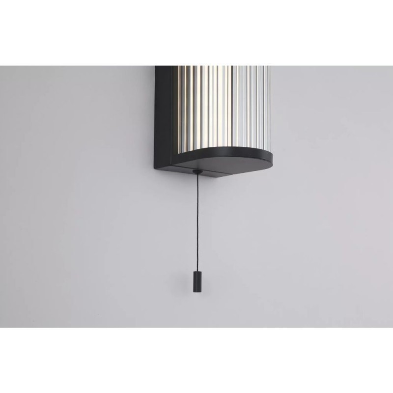 Searchlight-11341BK - Rue - Black Wall Lamp with Clear Glass Rods IP44