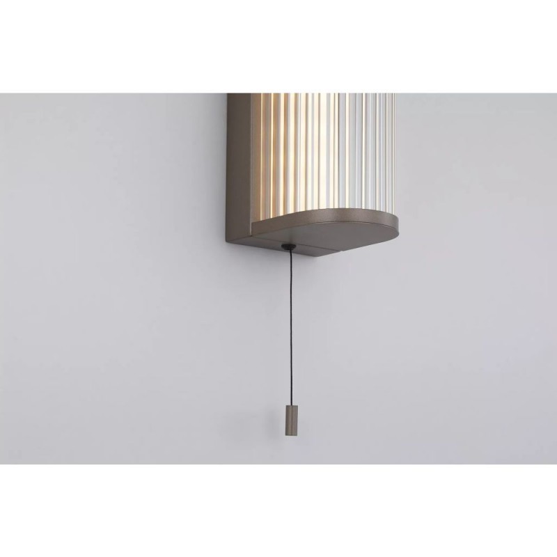 Searchlight-11341BZ - Rue - Warm Bronze Wall Lamp with Clear Glass Rods IP44