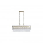 Lara - Brushed Gold 8 Light over Island Fitting with Clear Glass Rods