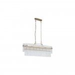 Lara - Brushed Gold 8 Light over Island Fitting with Clear Glass Rods