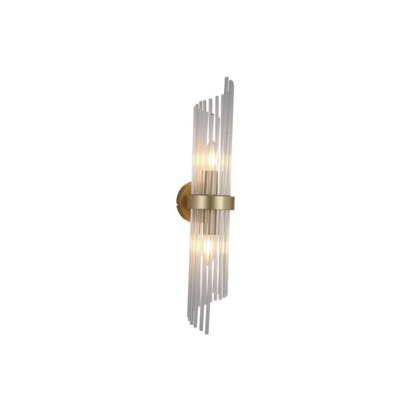 Searchlight-11500-2GO - Lara - Brushed Gold 2 Light Wall Lamp with Clear Glass Rods