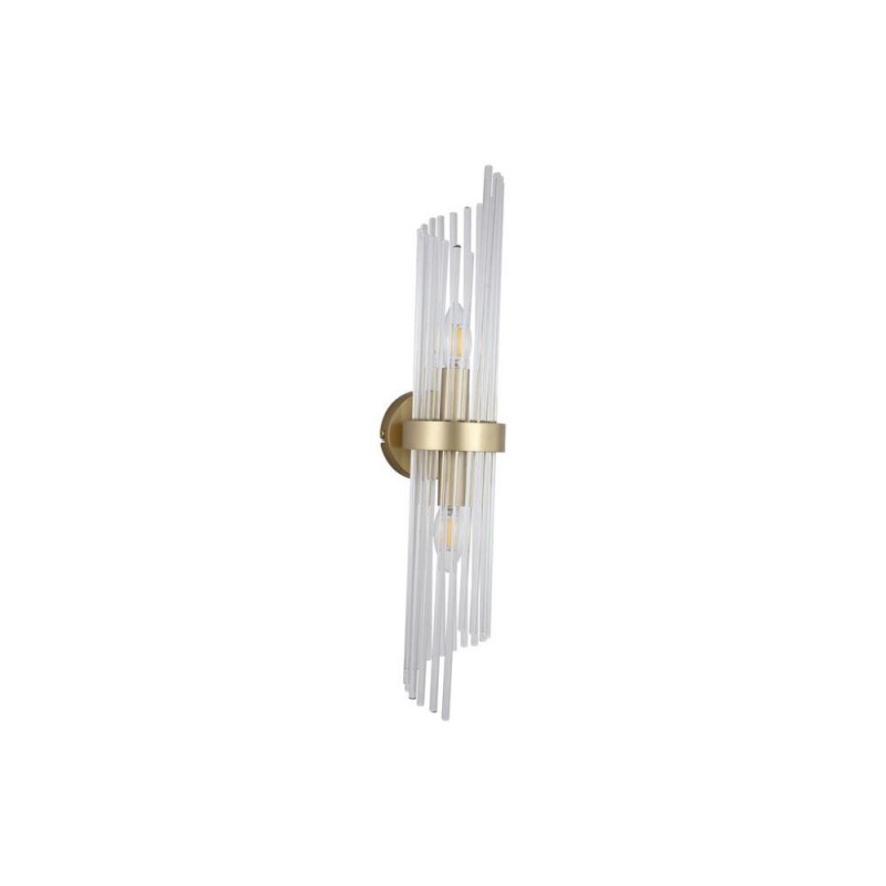 Searchlight-11500-2GO - Lara - Brushed Gold 2 Light Wall Lamp with Clear Glass Rods