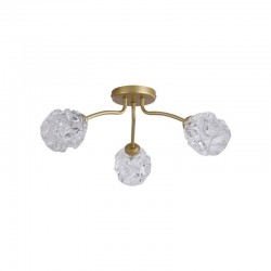 Astral - Gold 3 Light Semi Flush with Decorative Glass Astral - Gold 3 Light Semi Flush with Decorative Glass