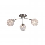Astral - Satin Nickel 3 Light Semi Flush with Decorative Glass Astral - Satin Nickel 3 Light Semi Flush with Decorative Glass
