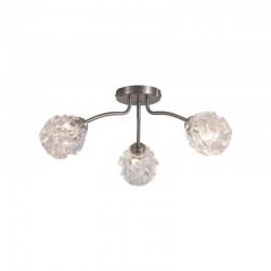 Astral - Satin Nickel 3 Light Semi Flush with Decorative Glass Astral - Satin Nickel 3 Light Semi Flush with Decorative Glass