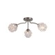Searchlight-11523-3SN - Astral - Satin Nickel 3 Light Semi Flush with Decorative Glass