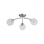 Astral - Satin Nickel 3 Light Semi Flush with Decorative Glass Astral - Satin Nickel 3 Light Semi Flush with Decorative Glass