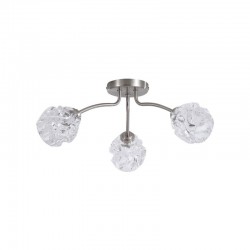 Astral - Satin Nickel 3 Light Semi Flush with Decorative Glass Astral - Satin Nickel 3 Light Semi Flush with Decorative Glass
