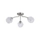 Searchlight-11523-3SN - Astral - Satin Nickel 3 Light Semi Flush with Decorative Glass