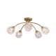 Searchlight-11525-5GO - Astral - Gold 5 Light Semi Flush with Decorative Glass