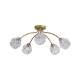 Searchlight-11525-5GO - Astral - Gold 5 Light Semi Flush with Decorative Glass