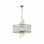 Lara - Brushed Gold 6 Light Centre Fitting with Clear Glass Rods