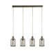 Searchlight-1164-4AB - Pipes - Antique Brass 4 Light over Island Fitting with Seeded Glass