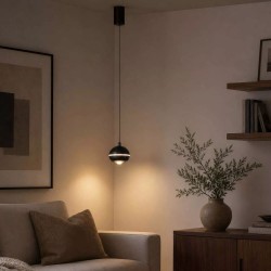 Meteor - Black Nickel CCT Pendant with Clear Diffuser