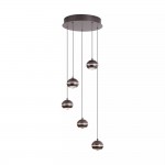 Meteor - Black Nickel CCT Cluster Pendant with Clear Diffuser