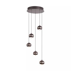 Meteor - Black Nickel CCT Cluster Pendant with Clear Diffuser