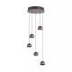 Searchlight-12013-5NI - Meteor - Black Nickel CCT Cluster Pendant with Clear Diffuser