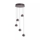 Searchlight-12013-5NI - Meteor - Black Nickel CCT Cluster Pendant with Clear Diffuser