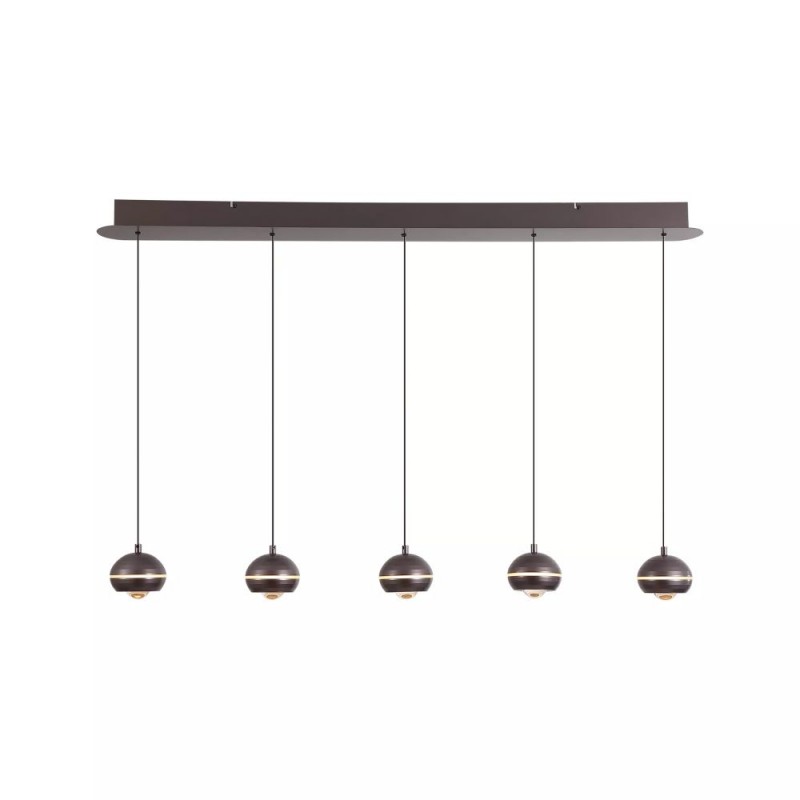 Searchlight-12014-5NI - Meteor - Black Nickel CCT over Island Fitting with Clear Diffuser