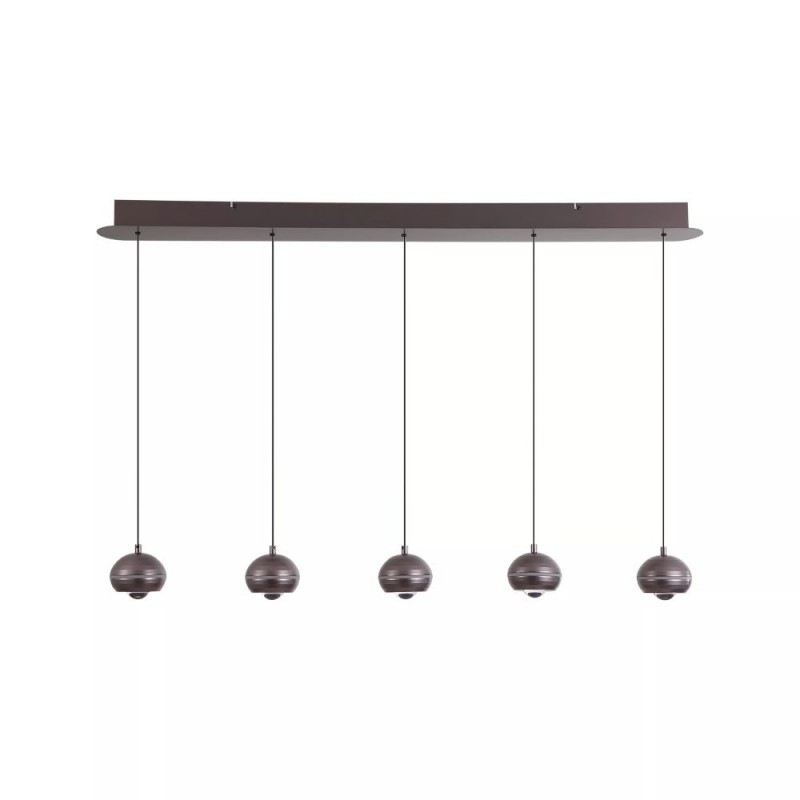 Searchlight-12014-5NI - Meteor - Black Nickel CCT over Island Fitting with Clear Diffuser