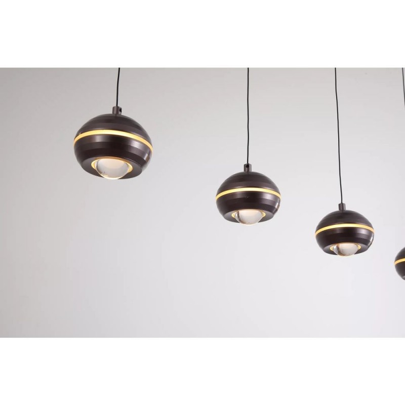 Searchlight-12014-5NI - Meteor - Black Nickel CCT over Island Fitting with Clear Diffuser
