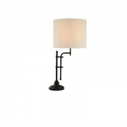 Munich - Black Table Lamp with Natural Linen Shade Munich - Black Table Lamp with Natural Linen Shade