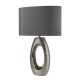 Searchlight-1213CC - Artisan - Chrome Ceramic Table Lamp with Grey Shade