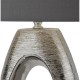 Searchlight-1213CC - Artisan - Chrome Ceramic Table Lamp with Grey Shade