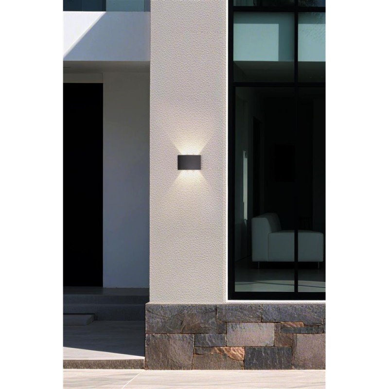 Searchlight-1226-6BK - Shadows - Black LED Up & Down Wall Lamp IP44