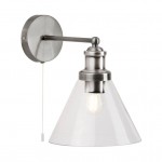Pyramid - Clear Glass with Satin Silver Wall Lamp Pyramid - Clear Glass with Satin Silver Wall Lamp